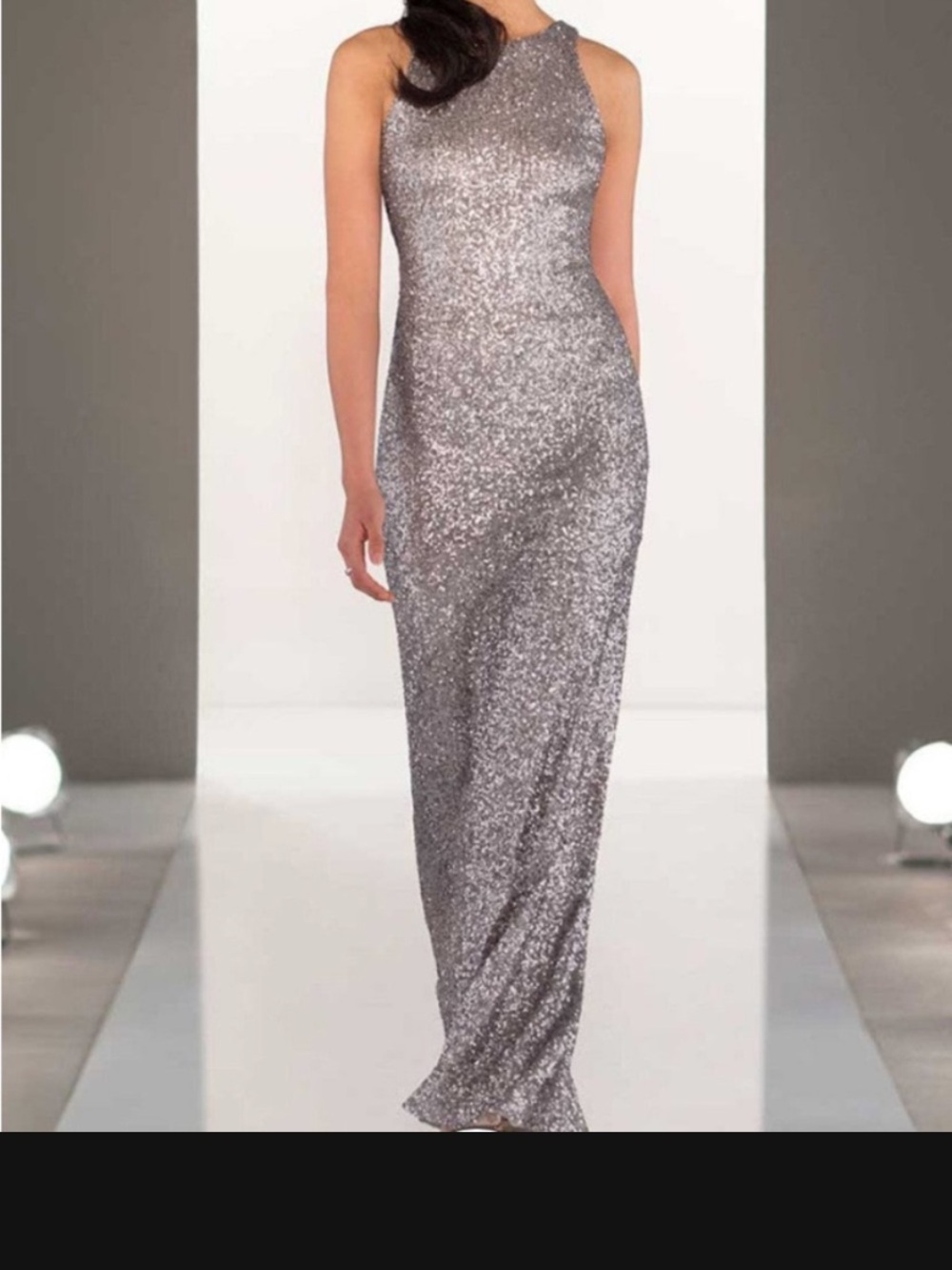 Sequin Evening Gown - Platinum